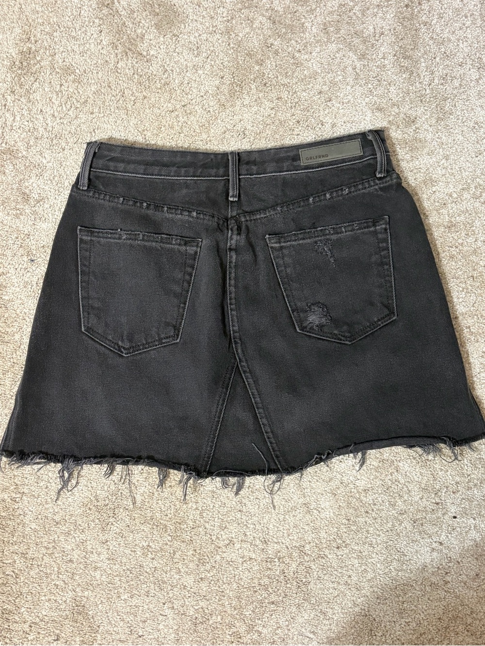 GRLFRND Black Distressed Denim Mini Skirt - Picture 7 of 9